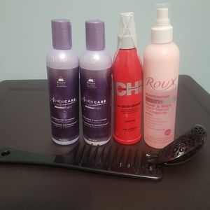 Affirm shampoo and conditioner, heat protector, leave in conditioner